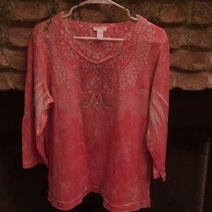Coral Chico Rhinestone Shirt size 3